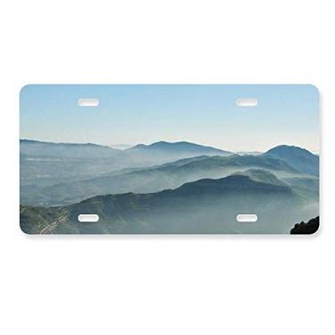 Imagem de DIYthinker Placa de licença Sunshine Mountains Sky Fog Nature Decoração de aço inoxidável para automóvel