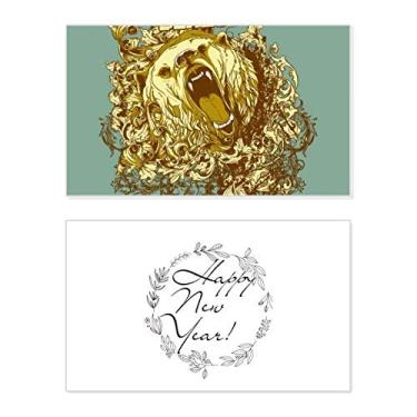 Imagem de Graffiti Street Urso Amarelo Padrão Irritado Ano Novo Festival Cartão Bless Mensagem Presente