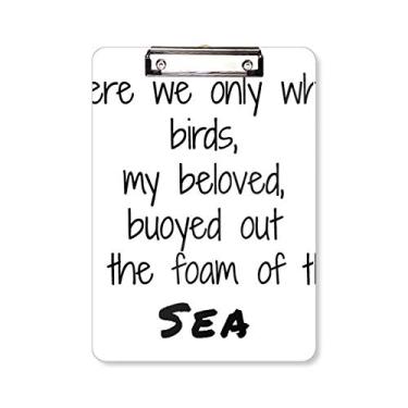 Imagem de Poetry were We Only White Birds prancheta pasta, bloco de escrita A4