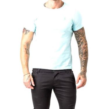 Imagem de Camiseta Básica Masculina Azul Claro Slim Fit Zune