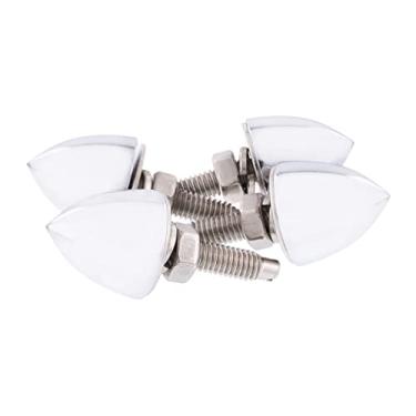 Imagem de United Pacific 10889 Tampas de parafuso de fixação de placa de carro universal cromada para placas de carro padrão, pino de 1 polegada com roscas métricas M6 x 1,0 - pacote de 4