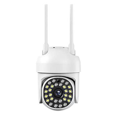 Imagem de Câmera de segurança externa, câmera WiFi 5G para segurança residencial, câmera de vigilância em domo 1080P com visão noturna em cores, áudio bidirecional, detecção de movimento (White)