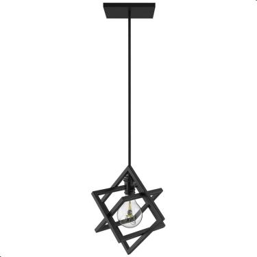 Imagem de Pendente Luminária Cubo Industrial Preto