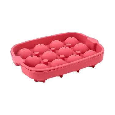 Imagem de Forma De Gelo Silicone Redonda Esfera Bola 45 mm (1, VERMELHO)