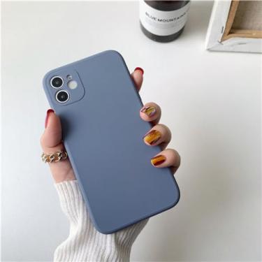 Imagem de Capa de silicone líquido original luxuosa para iPhone 13 Mini 12 11 Pro XR XS Max SE2 6 6S 7 8 Plus Capa de proteção macia fosca, azul gary, para iPhone 6S