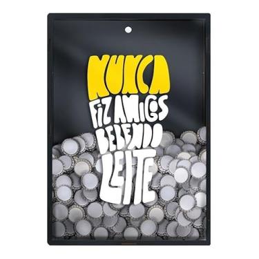 Imagem de Quadro decorativo Porta tampinhas de Cerveja Porta Rolhas Tamanho Grande Moldura MDF Resistente Design Moderno