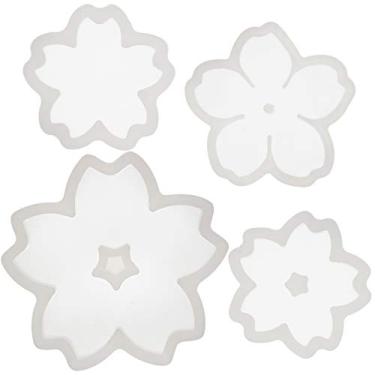 Imagem de Funshowcase Lindas bandejas de molde de silicone Sakura flor de cerejeira para artesanato, resina epóxi, sabonete, fabricação de joias, conjunto de 10 cm