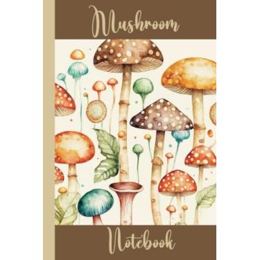 Imagem de Caderno de cogumelos: livreto de estética elegante com capa natural de outono - presente botânico perfeito para meninas, adolescentes, mulheres - material escolar