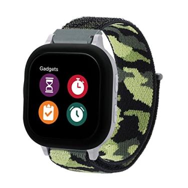 Imagem de NOLIKO Compatível com relógio Gizmo Gabb 3, 2 e 1 de substituição para crianças, meninos e meninas, acessórios esportivos de nylon de 20 mm de tamanho pequeno para relógio Verizon Gizmo Gadget, verde camuflado