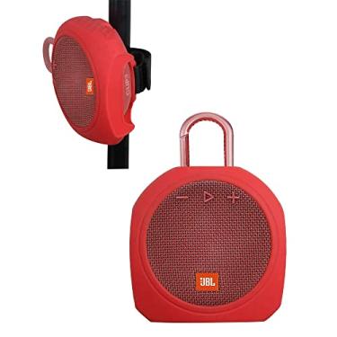 Imagem de Hermitshell Silicone Carrying Case Replacement for JBL Clip 3 Portable Waterproof Wireless Bluetooth Speaker (Red)
