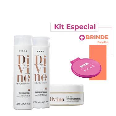 Imagem de Kit Braé Divine Shampoo Condicionador Máscara e Espelho Colab (4 produtos)