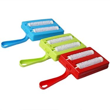 Imagem de Gadgets de vassoura de carpete para casa, tipo rolo duplo, multifuncional, escova portátil de pelos de animais de estimação, restos de papel, pequena limpeza de lixo com uma escova (aleatória)