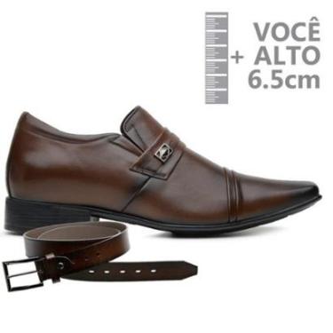 Imagem de Sapato Com Salto Interno Jota Pe Marrom Couro + Cinto 82402-Masculino