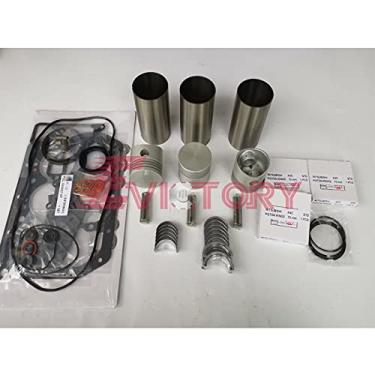Imagem de Kit de reconstrução de revisão do motor Mitsubishi K3C, kit completo de junta + pistão + anel + forro do cilindro + conjunto de rolamentos grandes e pequenos