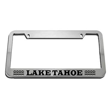 Imagem de Speedy Pros Lake Tahoe Zinc Metal License Plate Frame Car Auto Tag Holder - Chrome 2 Holes
