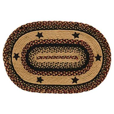 Imagem de CWI Gifts Tapete oval trançado BlackBerry Star de 50,8 cm x 76,2 cm, multicolorido