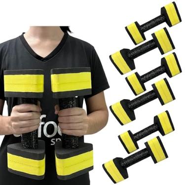 Imagem de Kit 3 Pares de Halteres Hidroginástica Em EVA 1 A 2 Kg DF4011-BK Preto/Amarelo Dafoca Sports