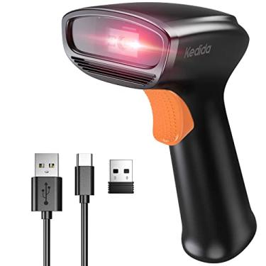 Imagem de Kedida Scanner de código de barras Bluetooth 2D QR, scanner de código de barras sem fio 3 em 1 Bluetooth e 2,4 GHz sem fio e USB com fio 3000 mAh grande bateria portátil leitor portátil suporta