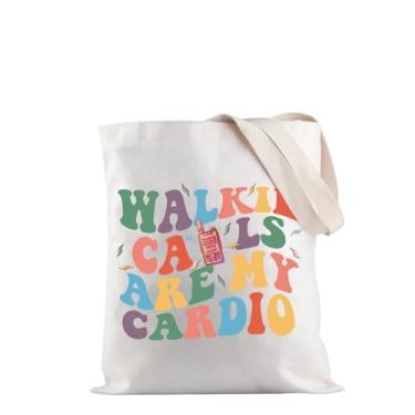 Imagem de JXGZSO Bolsa de compras divertida para professores de educação especial, Walkie Calls Are My Cardio, presente de psicólogo escolar, Bolsa My Cardio, One Size