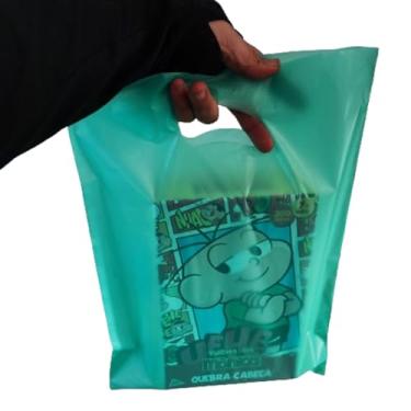 Imagem de 100 SACOLAS PLASTICA BOCA DE PALHAÇO 30X40X0,08 TRANSPARENTE 1°LINHA (VERDE PISCINA)