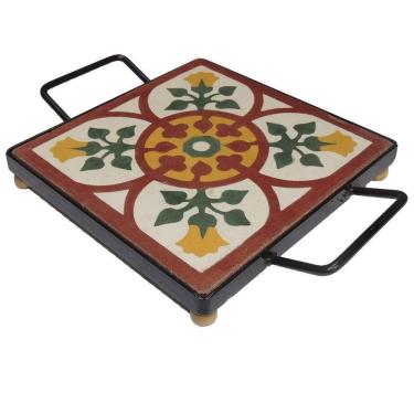 Imagem de Descanso De Panela Apoio De Mesa Ladrilho Hidráulico P- Travessa Ladrilho B2