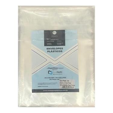 Imagem de Kit 100 Envelope Saco Plástico A4 230x310 Sem Furos 0,06mm
