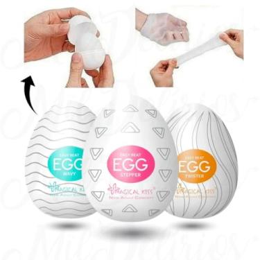 Imagem de Kit 3 Egg ovo Masturbador Masculino Ovo Sex Shop Texturas Diversas