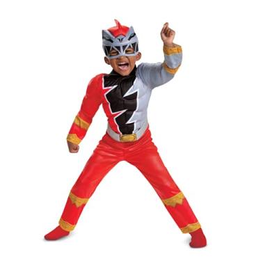 Imagem de Fantasia infantil Power Rangers Dino Fury Ranger vermelho 3T/4T