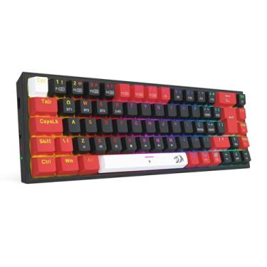 Imagem de TECLADO MECANICO GAMER REDRAGON CASTOR PRO RGB PRETO E VERMELHO SWITCH MARROM