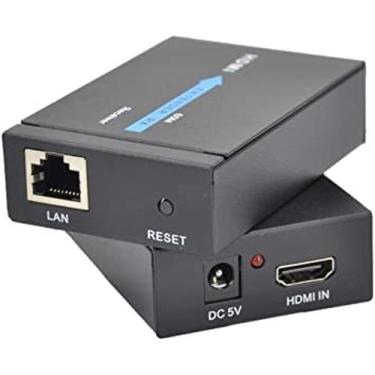 Imagem de Extensor Hdmi Rj45 60m 60 Metros Adaptador Cabo Rede Cat 6 7 - WLX