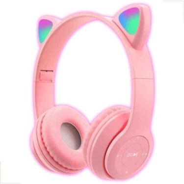 Imagem de Fone de Ouvido Bluetooth Sem Fios Para Criança Orelha Gatinha  - kapbo