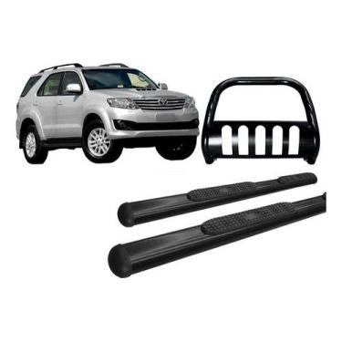 Imagem de Kit Estribo Oval + Quebra Mato C/ Chapa Preto Sw4 Até 2015 - HOZZ