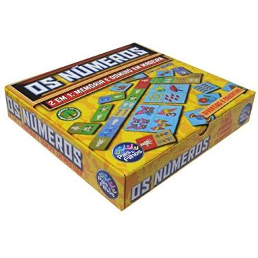 Imagem de Brinquedo Pedagógico Madeira os Números Domino e Memoria Pais E Filhos