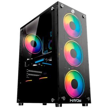 Imagem de Gabinete Gamer Hayom GB1749, USB 3.0, Lateral em Vidro Temperado, 4x F