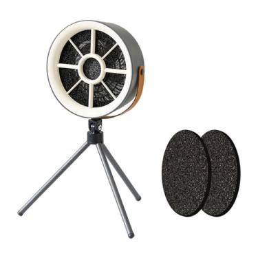 Imagem de Exaustor portátil de mesa para fumantes com tripé, máquina de fumaça para acampamento ao ar livre, máquina extratora portátil para dormitório de, Cinza
