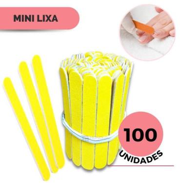 Imagem de 100 Lixas De Unha Mini Descartáveis Manicure Pedicure 8 Cm - Monolo, C