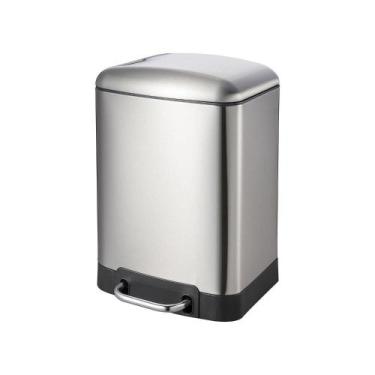 Imagem de Lixeira com Pedal Retangular Inox 6L - Just Home Collection