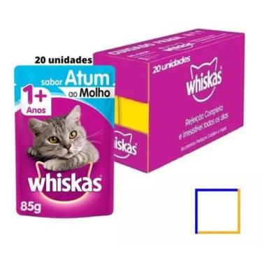 Imagem de Caixa 20 Whiskas Sachês Atum Ao Molho Para Gatos Adultos 85g