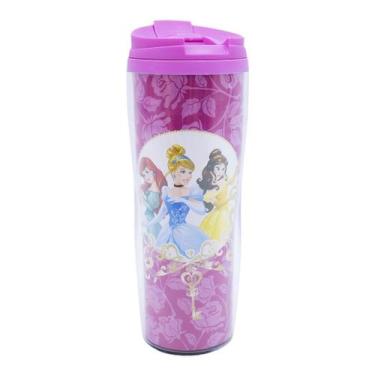 Imagem de Copo Infantil Rosa Térmico Princesas Disney - 450ml  - Minas de Presen