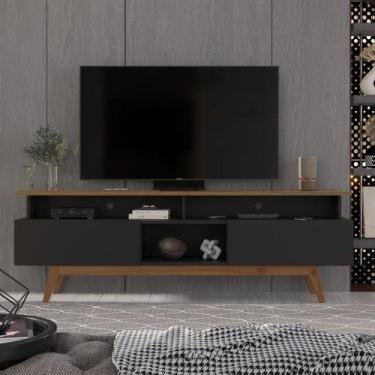 Imagem de Rack para Tv até 70 Polegadas 2 Gavetas Grécia 180cm - ViaNossa, Preto