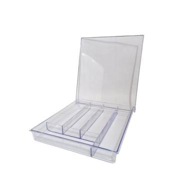 Imagem de Porta Talheres Cristal Premium Com Divisórias E Com Tampa - Keita, Cri