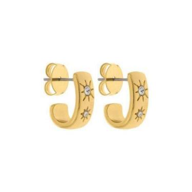 Imagem de Brincos de Argola Ouro com Strass - GEMERSON BIJOUX, Dourado