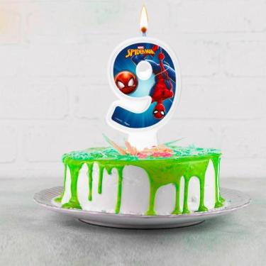Imagem de Vela decorativa n9 Homem Aranha decoração festa aniversário - Regina