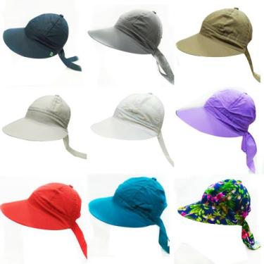 Imagem de Kit 10 Chapéu Viseira Fechada Aba Grande Cores Moda Praia Tendência