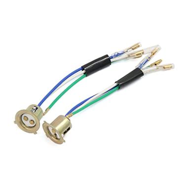Imagem de uxcell a16032200ux0736 2 Pçs 3 Fios Motocicleta Scooter Farol Cabeça Lâmpadas Adaptador Suporte de Soquete