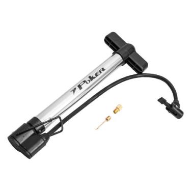 Imagem de Bomba De Ar Alumínio Bike E Bola + Adaptador Para Bico Fino - Poker, P