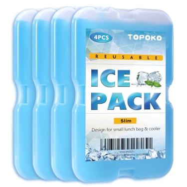 Imagem de TOPOKO Bolsas de gelo para lancheiras, refrigeradores, freezers para lancheira, bolsa térmica, fina, reutilizável e duradoura, livre de BPA, congelamento rápido, perfeita para piquenique, acampamento,