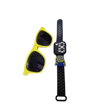 Imagem de Kit Minions Relógio Digital Óculos De Sol Amarelo Infantil - DINKA