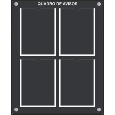 Imagem de Quadro de aviso e gestão em mdf preto e acrilico com 4 Displays A4 vv 