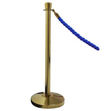 Imagem de Pedestal Separador de Fila DOURADO com Cordão AZUL - Michelangelo